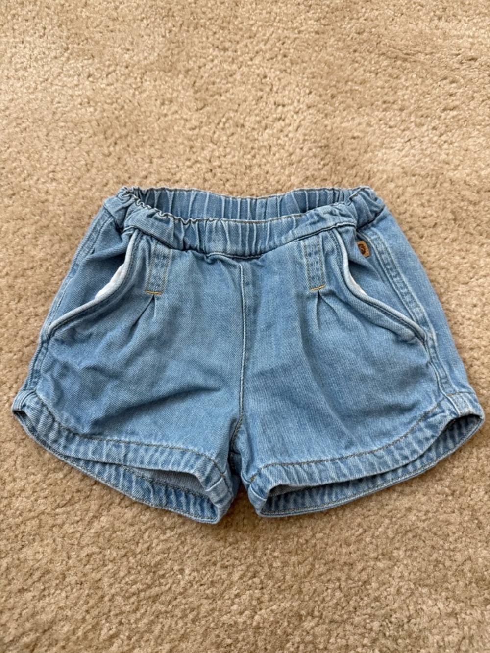 Sunchild Light Blue Elastic Waist Denim Shorts